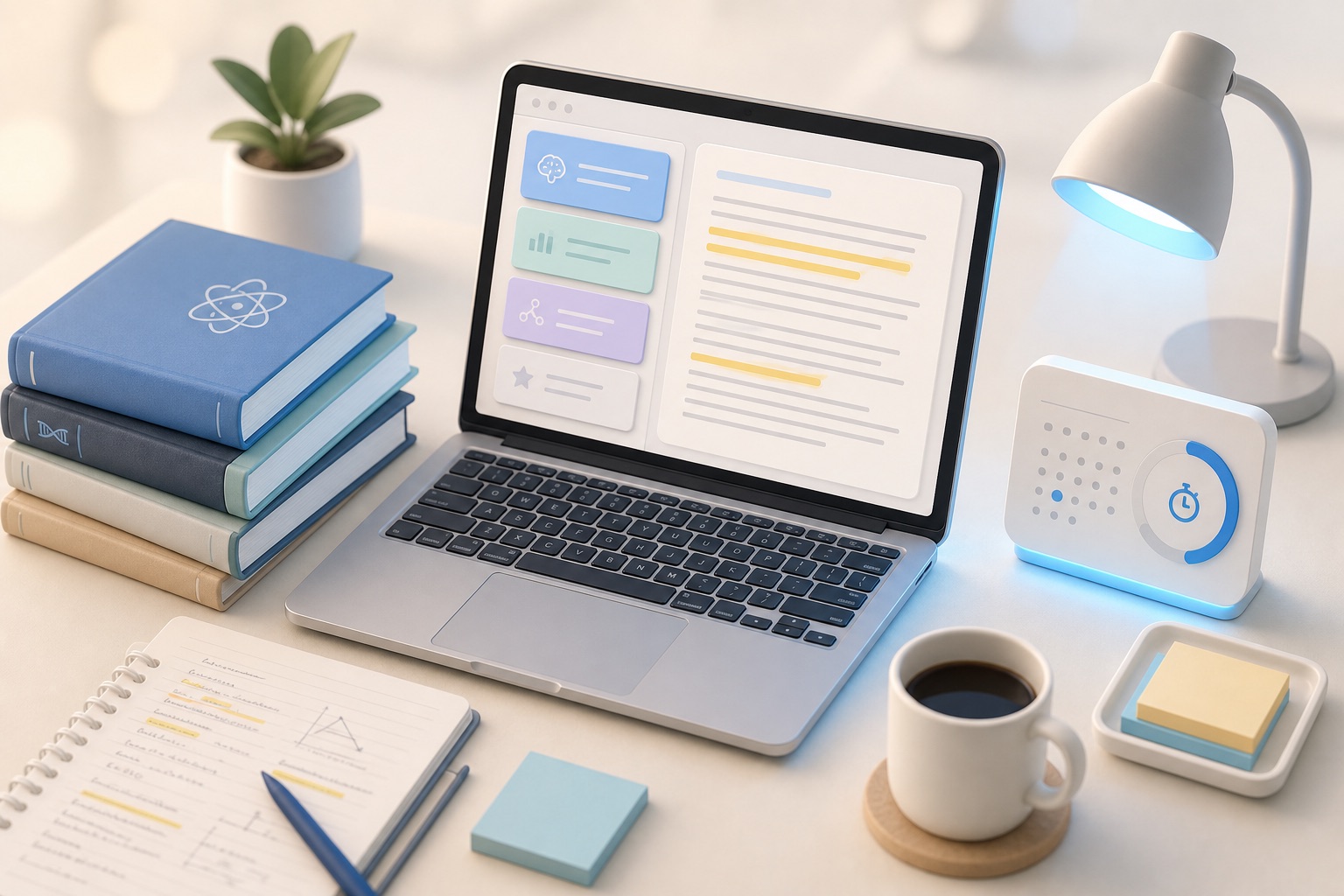 Student exam prep with flashcards, notes, and study materials